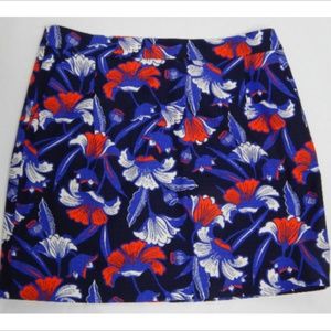 J. Crew Floral Red White Blue Mini Skirt NWT 8